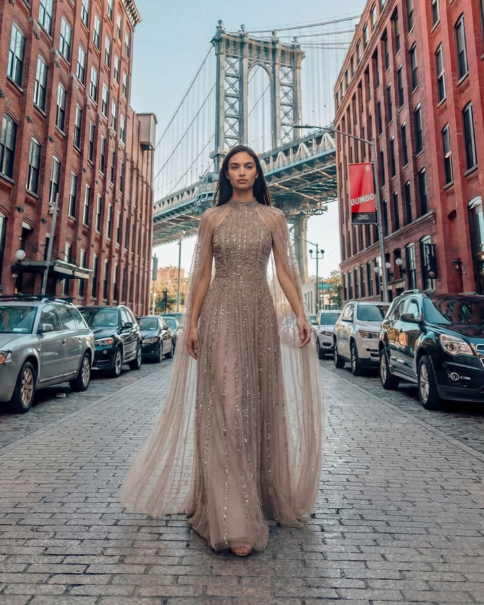 Elise Halter Cape Gown