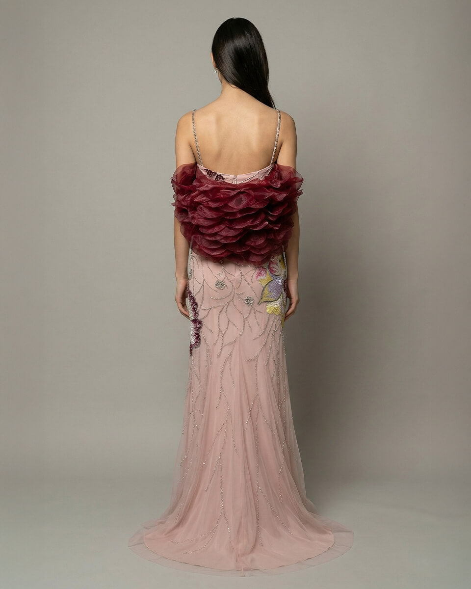 Amelie Floral Ruffle Gown