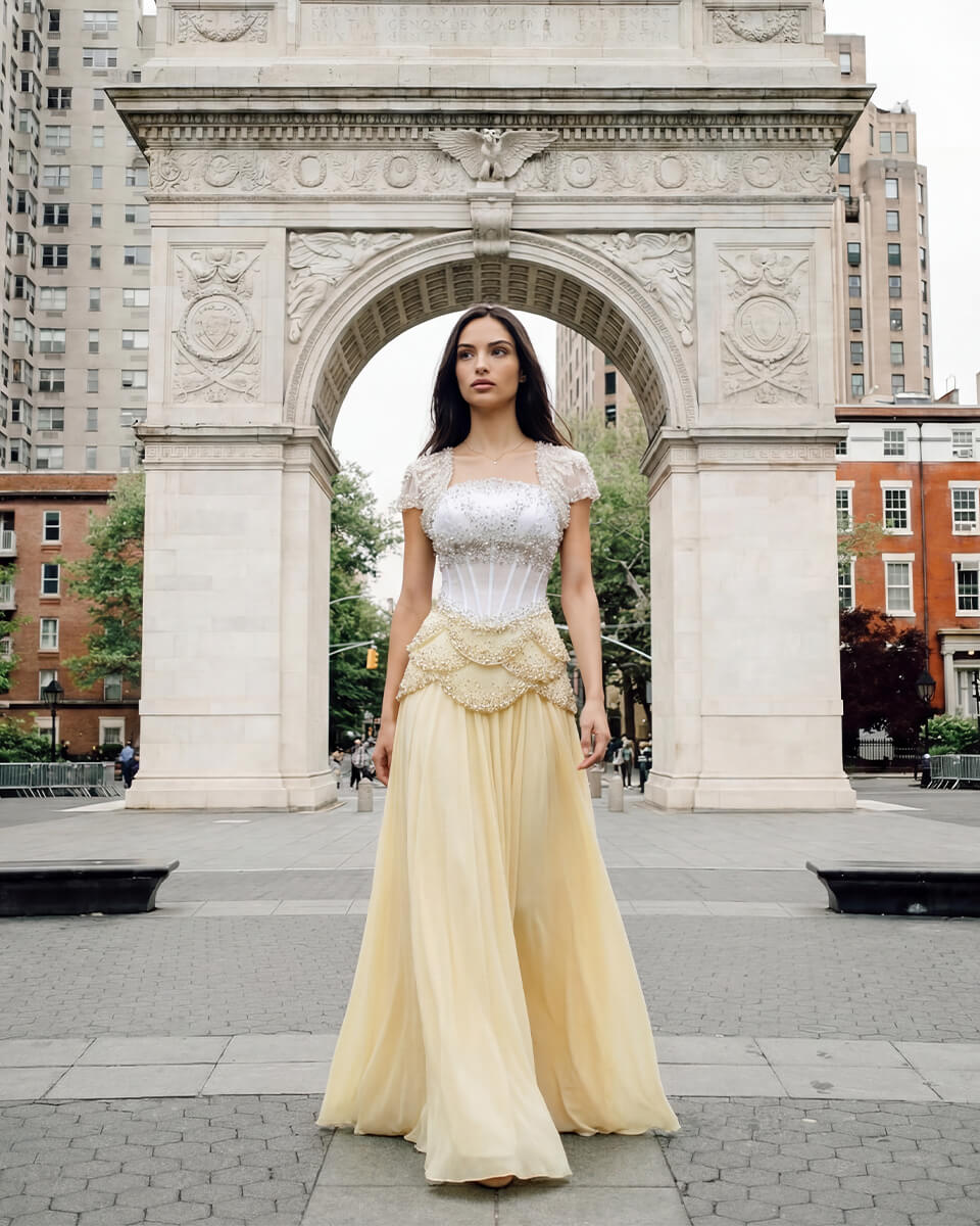 Aurelia Pearl Corset Gown
