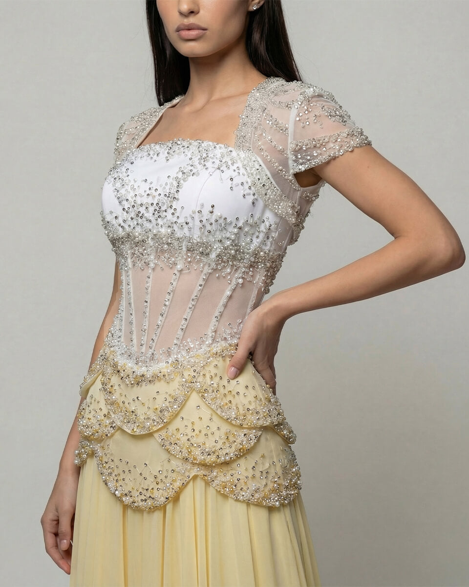 Aurelia Pearl Corset Gown