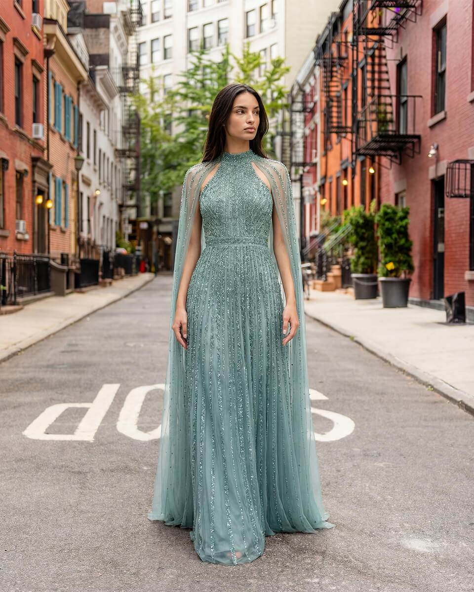Elise Halter Cape Gown
