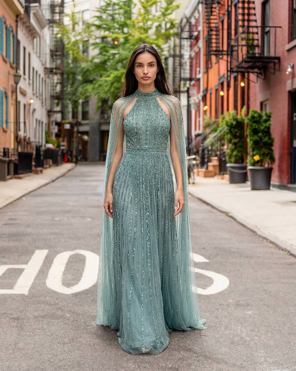 Elise Halter Cape Gown